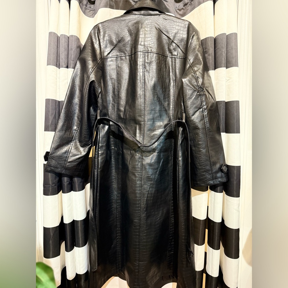 Jason Wu Black Textured Trench Coat - Picture 3 of 6